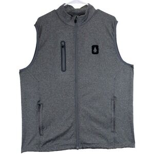 LEVELWEAR Men's Heather Gray Full Zip Vest‎ Performance Logo Size L